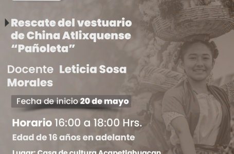 Invita Casa de Cultura Atlixco a su nuevo ciclo de talleres.