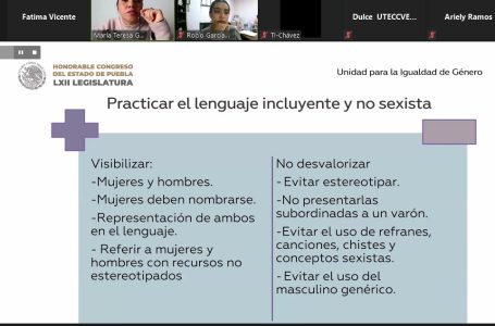 Promueve Congreso del Estado lenguaje incluyente y comunicación no sexista entre el personal