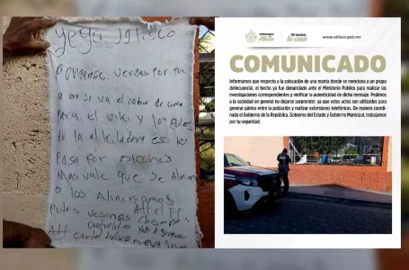 La colocación de una manta un mensaje, atribuido a un grupo criminal, en Atlixco es investigada por la autoridad
