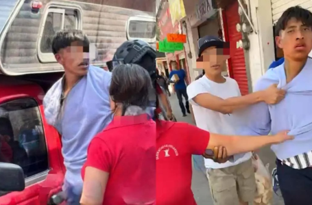 En Texmelucan, comerciantes aseguran a presunto ladrón