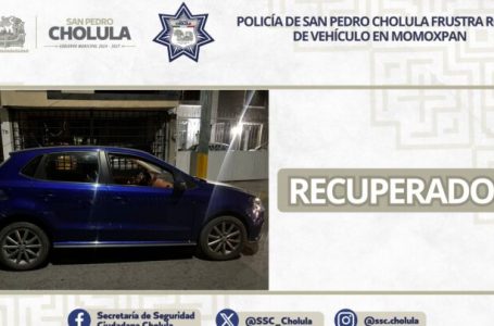 Balacera en San Pedro Cholula por robo de vehículo