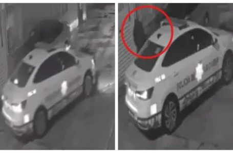 Policía en Puebla es grabado presuntamente robando autopartes en patrulla