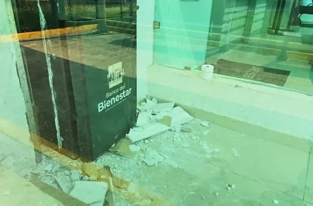 Vandalizan cajero automático del Banco del Bienestar en Amozoc