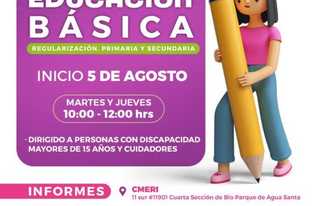 Invita DIF Puebla Capital al Taller de Regularización en educación básica para personas con discapacidad