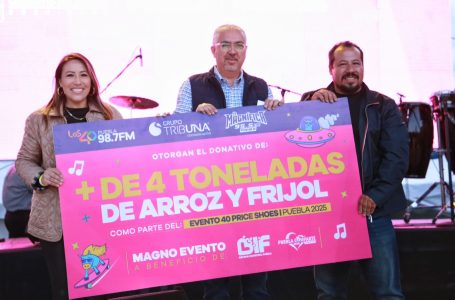 DIF Puebla Capital recibe donativo por 4 toneladas de arroz y frijol de Grupo Tribuna Comunicación
