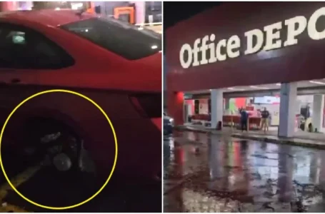 En plena lluvia se roban llanta de un vehículo sobre circuito Juan Pablo II