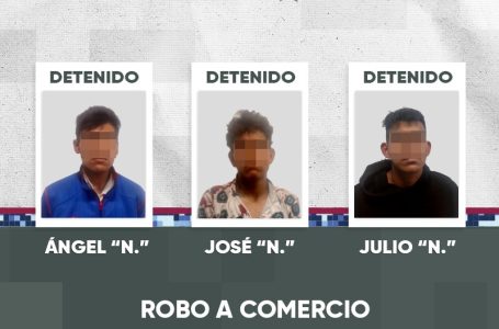 Policía de la Ciudad detiene a tres probables responsables de robo a negocio