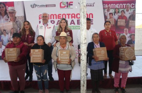 Gobierno de Pepe Chedraui entregó apoyos alimentarios a familias de Guadalupe Tecola
