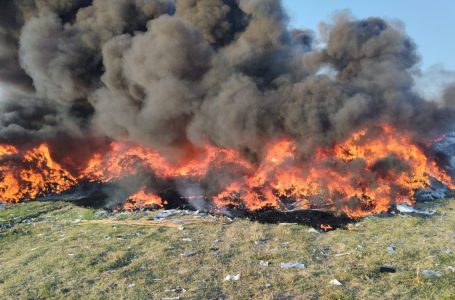 Incendio en tiradero clandestino de Coronango