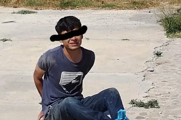 Golpean a presunto delincuente en Amozoc